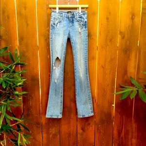 Anoname bootcut denim jeans.